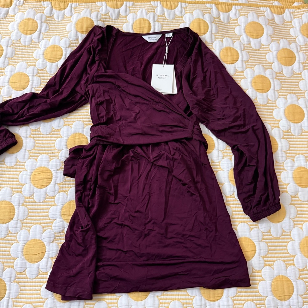 Seraphine Deep Purple Long Sleeve Dress